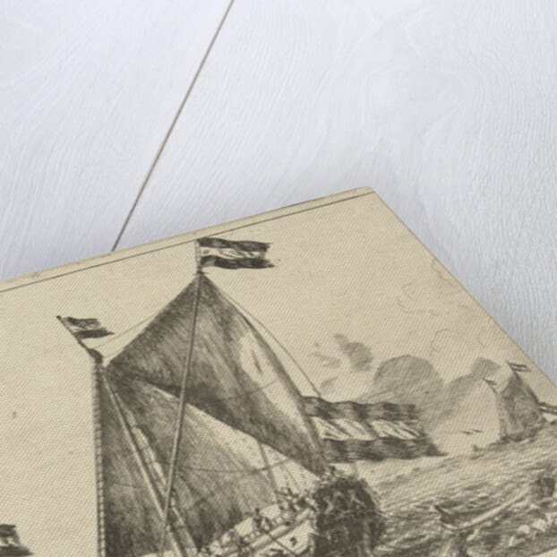 Two ships: a Statenjacht and an interpreter by Gerard Valck