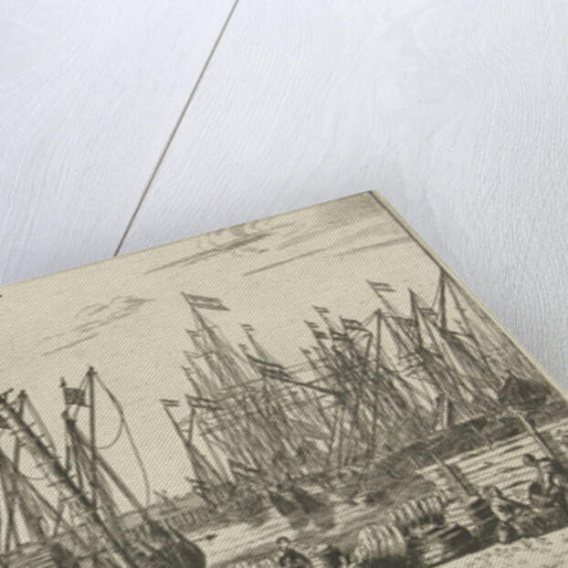 Amsterdam Harbour with the guardhouse by Reinier Nooms