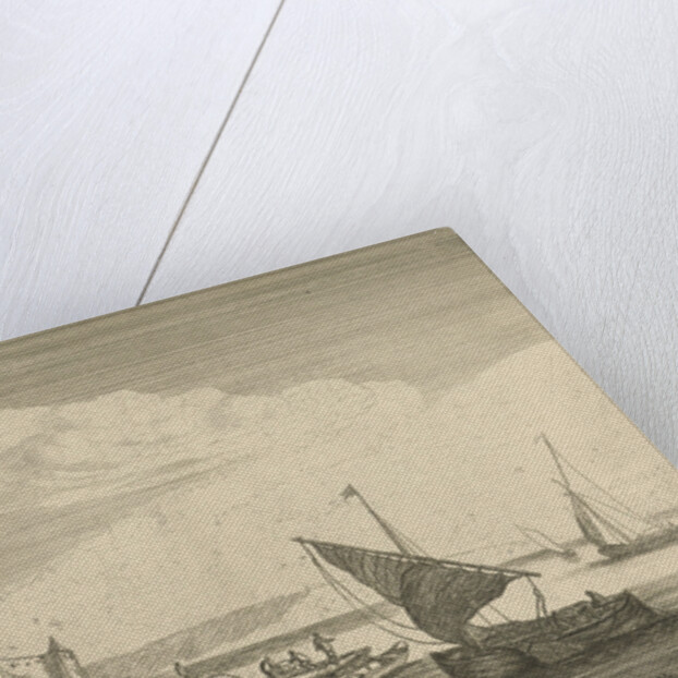 Harbor with boats by Jan van Almeloveen