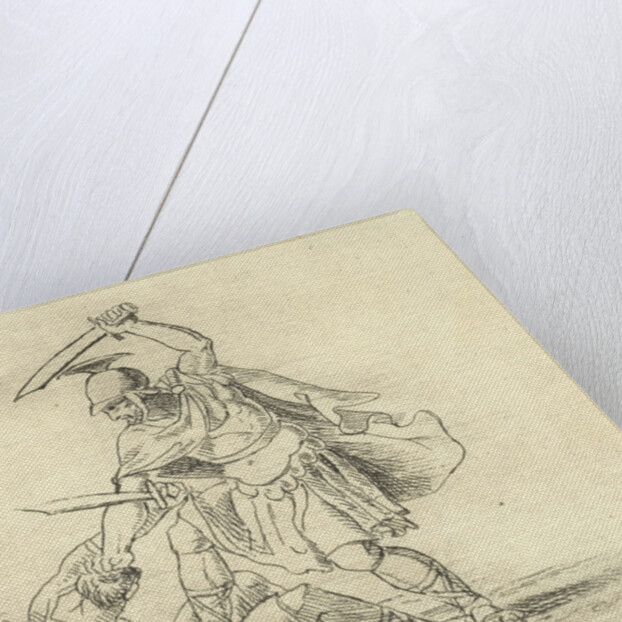 Two Roman soldiers fighting each other by Antonis Aloisius Emanuel van Bedaff