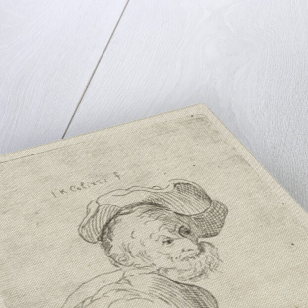 Portrait of a man with beret by Johan Antoni Kauclitz Colizzi