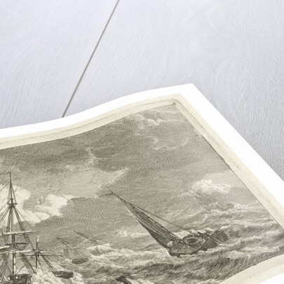 Ships in distress at a rocky shore by Gerrit Groenewegen