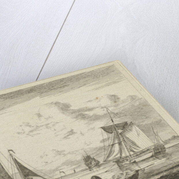 Beach and sea with several boats by Gerrit Groenewegen