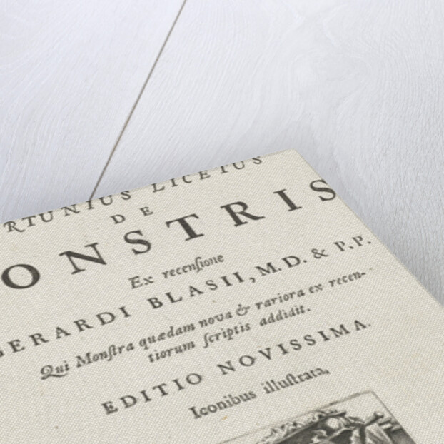 Title page for Fortunius Licetus, The Monstris, Amsterdam 1665 by Andreas Frisius