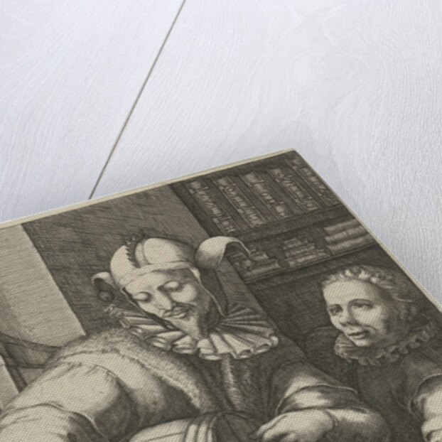 Jester with wine cask by Anonymous