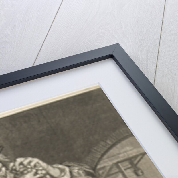 October, Bacchus who drinks wine by Joachim von Sandrart