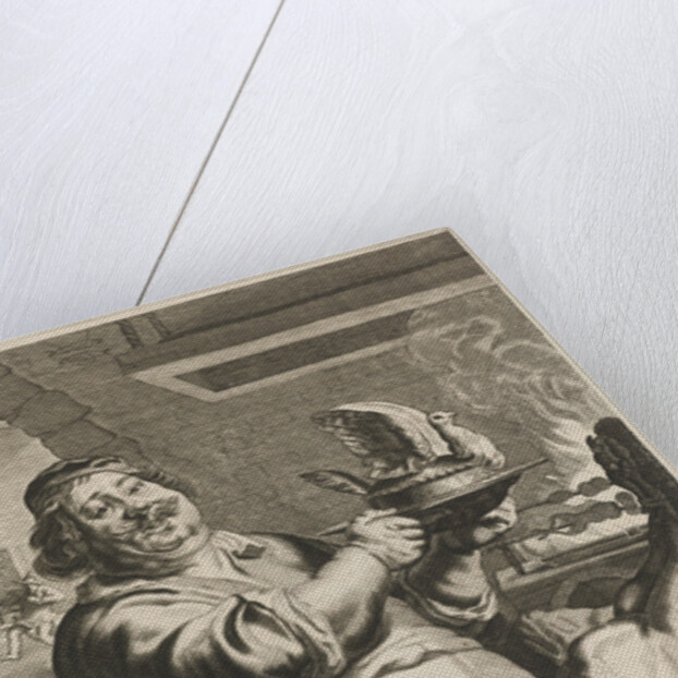 Cook with pie by Joachim von Sandrart