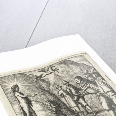 Three men bow to Apollo by Lowijs Elzevier III