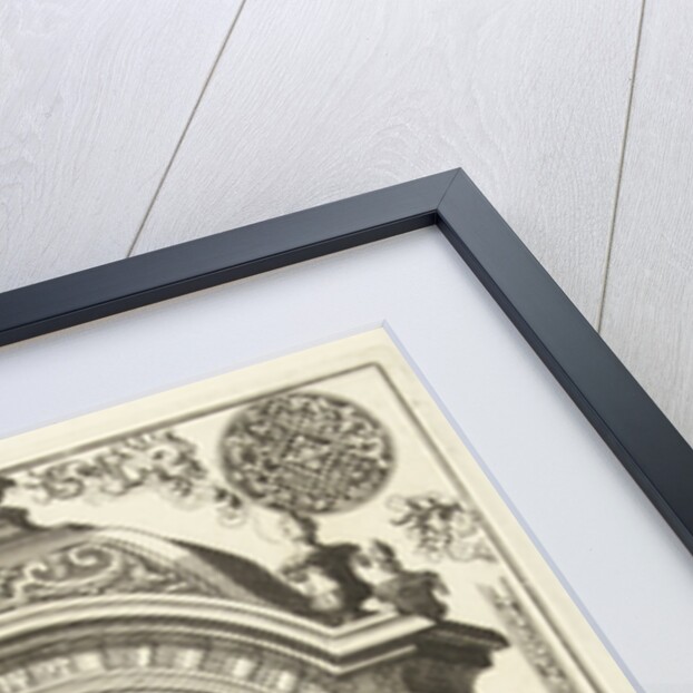 Clock on console with mask and garland, Daniël Marot I by Anonymous