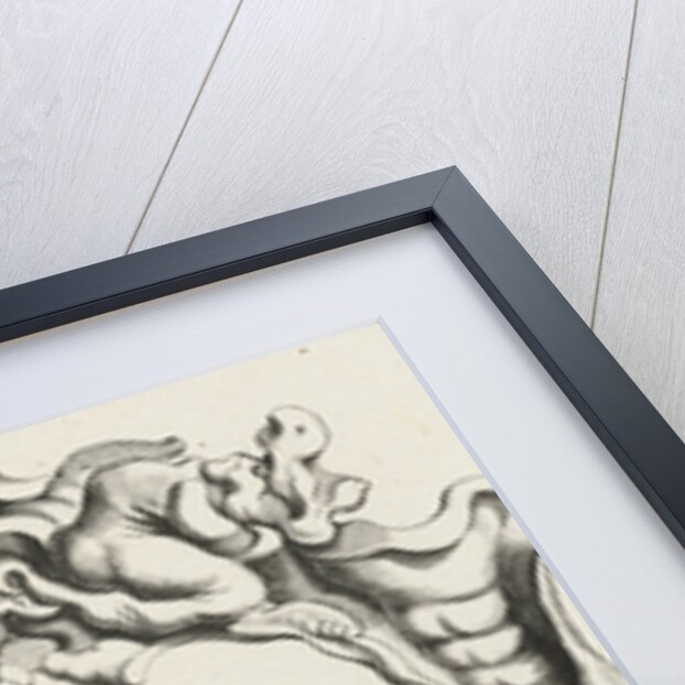 Cartouche with lobe ornament consisting of a large and small compartment by Clement de Jonghe