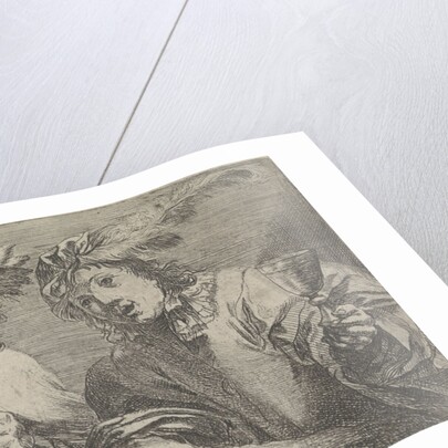 Old and young man at a table by Johann Liss