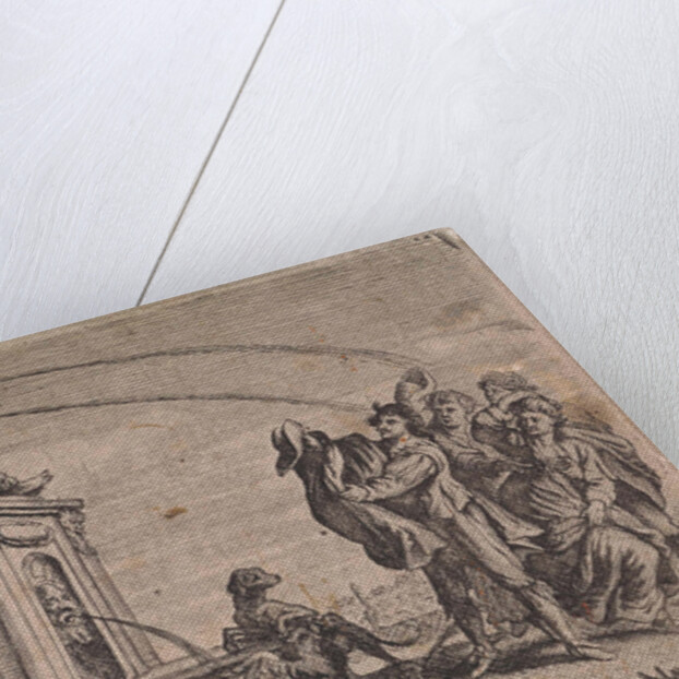 Group of people at fountain by Martinus van den Enden I