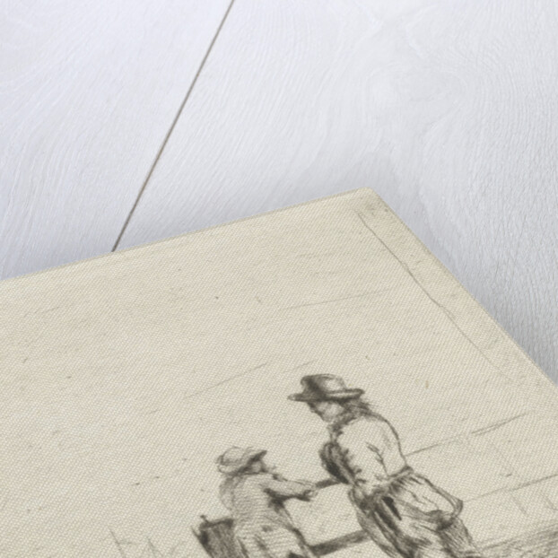 Two sailors in the harbor waiting by Louis Bernard Coclers