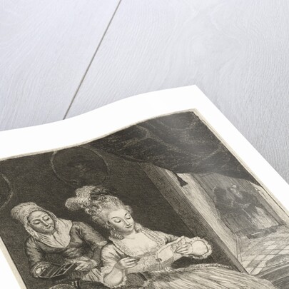 Young woman reading a letter by Louis Bernard Coclers