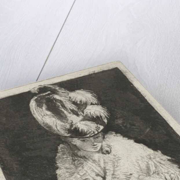 Portrait of a Young Woman with hat looking out the window by Louis Bernard Coclers