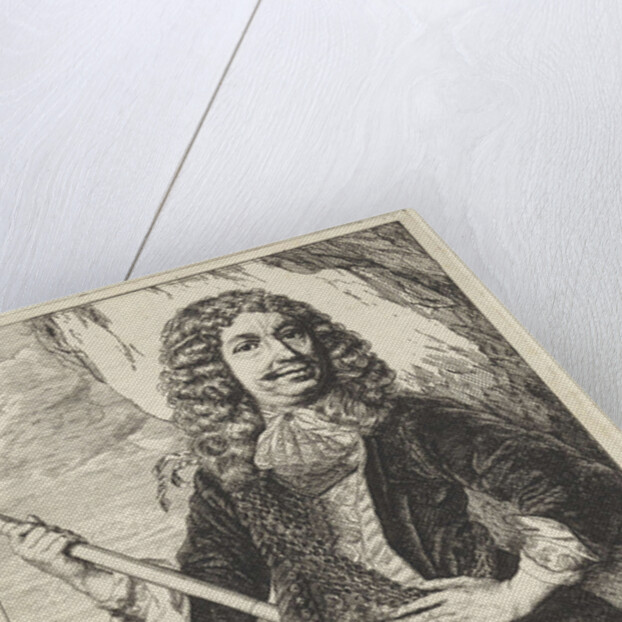 Portrait of the Dordrecht mayor and Admiral Mattheus van den Broucke chest with a jewel and a baton by Godfried Schalcken