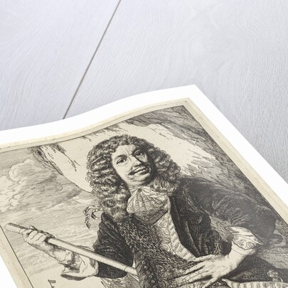 Portrait of the Dordrecht mayor and Admiral Mattheus van den Broucke chest with a jewel and a baton by Godfried Schalcken