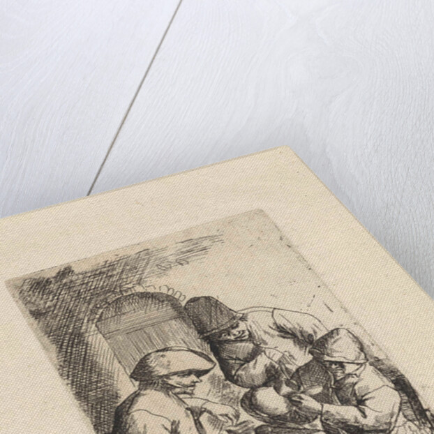Three men and an empty jar by Adriaen van Ostade