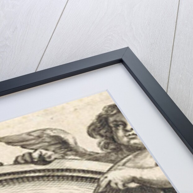 Four putti around a cartouche by Anonymous