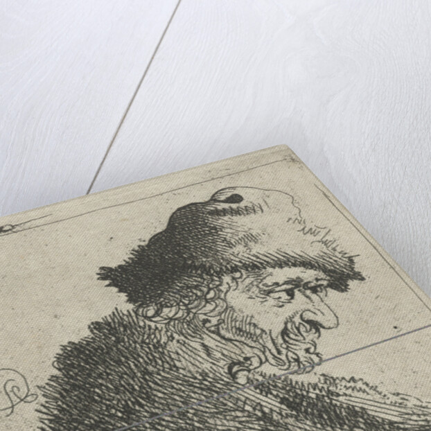 Portrait of an old man with a fur hat by Pieter Jansz. Quast