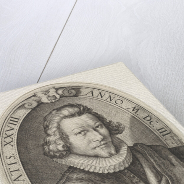 Portrait of Jan Centen Coster, the son of Vincent Jacobsz. Coster, at the age of 28 by Jacob Matham