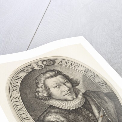 Portrait of Jan Centen Coster, the son of Vincent Jacobsz. Coster, at the age of 28 by Jacob Matham