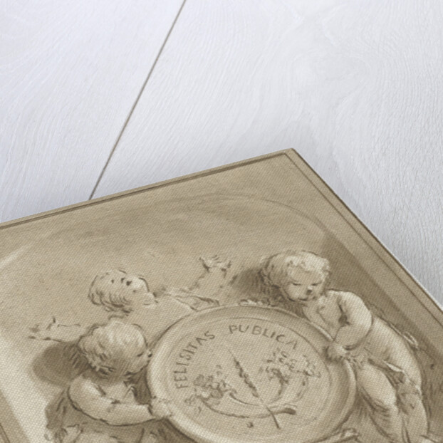 Cherubs with a coat of arms by Jacob de Wit