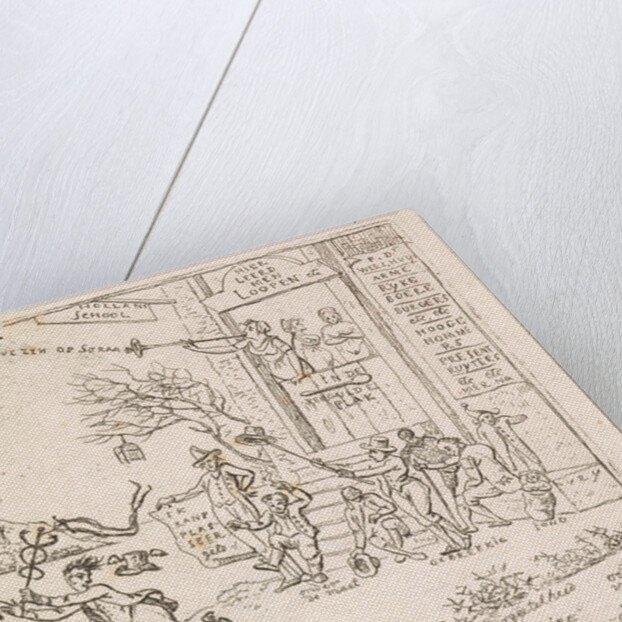 House with signboard 'Dutch School' by Hermanus Fock