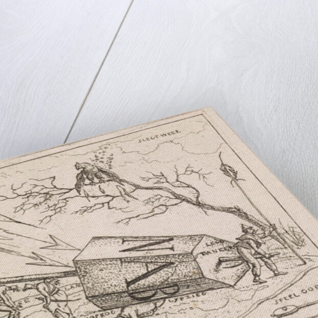 Napoleon crushed under an hexagonal block by Hermanus Fock