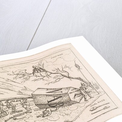 Napoleon crushed under an hexagonal block by Hermanus Fock