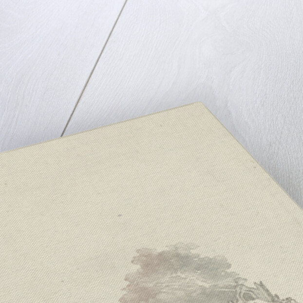 Against rock sleeping woman by Hermanus Fock