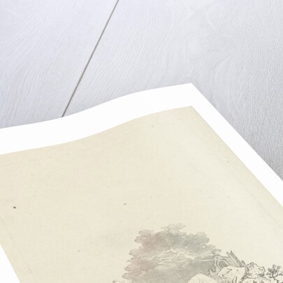 Against rock sleeping woman by Hermanus Fock