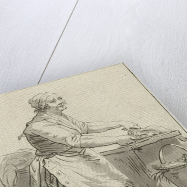 Fish cleaning woman by Hermanus Fock