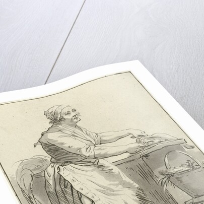 Fish cleaning woman by Hermanus Fock