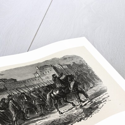 The French 66th Regiment on the March to Forbach, a Commune in the Moselle Department in Lorraine in France. by Anonymous