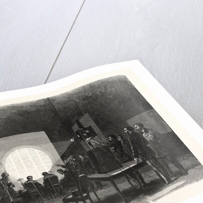 A Despatch Brought by a Carrier Pigeon from the Province is Deciphered at the Telegraph Office by an Electrically Illuminated Enlarger by Anonymous