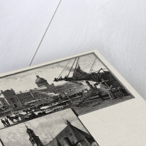 Montreal, Commisioner's Wharf, Bonsecours Market and Bonsecours Church, Canada by Anonymous