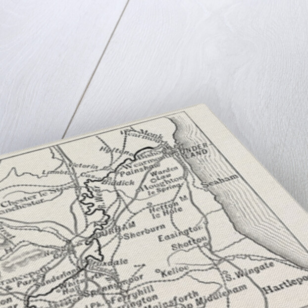 Map of the Course of the Wear, in North East England by Anonymous