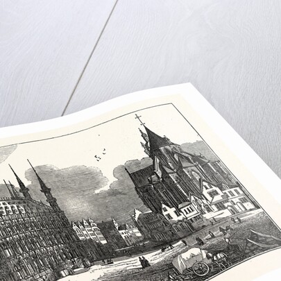 The Townhall and Church of St. Peter, Louvain, Belgium by Anonymous