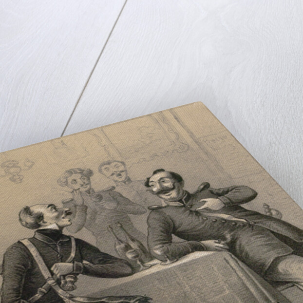 German Military Drinking a Glass of Wine by Anonymous