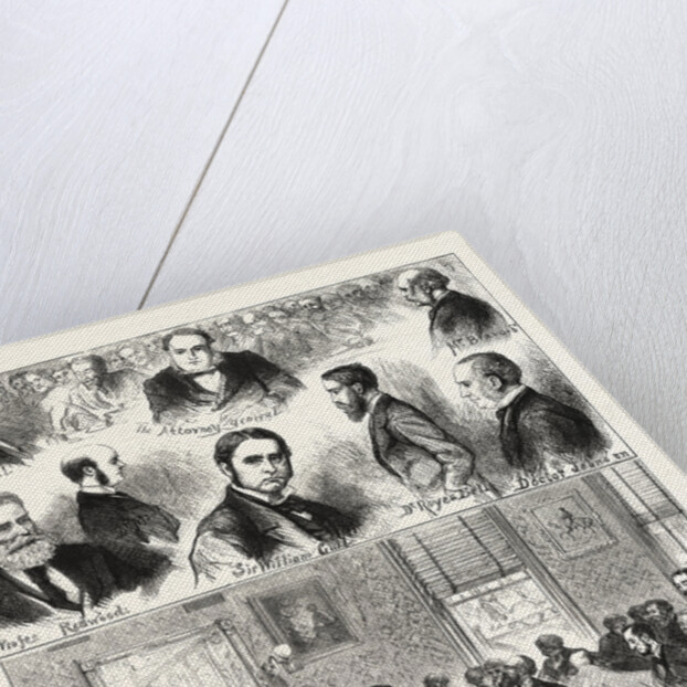 The Bravo Mystery: Scene in the Coroner's Court, at the Redford Hotel, Balham. Mr. George Lewis Cross-Examining Sir William Gull by Anonymous