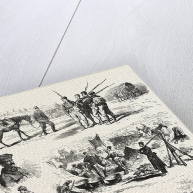 The Turco Servian War: Cavalry and Infantry of the Reserve Officers, the Camp Adieu Soldiers Dancing by Anonymous