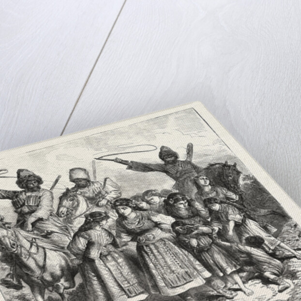 The Turko Servian War, Circassians Carying Off Bulgarian Women and Children, Turkey, Serbia by Anonymous