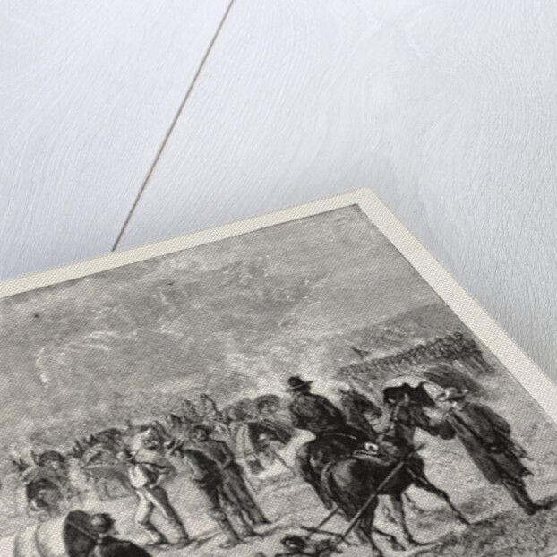 General Crook's Camp at Whitewood Creek: Bringing in a Wounded Soldier on a Travau, the Sioux War, United States by Anonymous