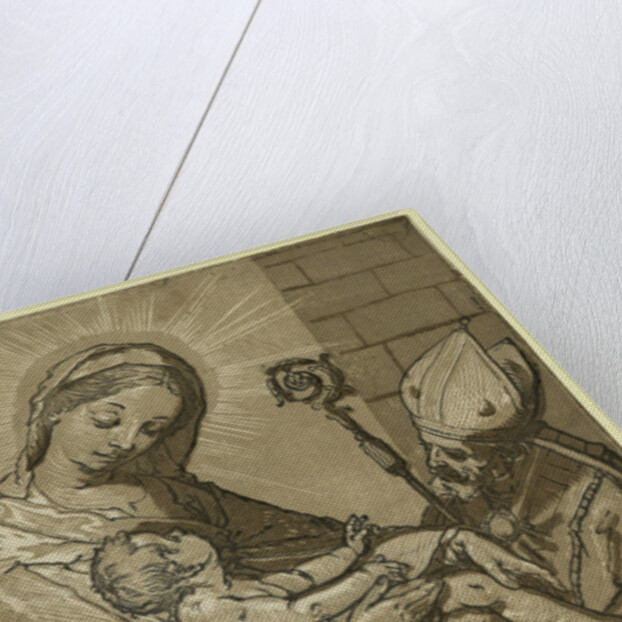 The Virgin, Child, and a Bishop, Andreani, Andrea, Approximately 1560-1623 by Anonymous