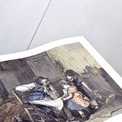 The Music Lesson J. Burr Children Flute 1860 by Anonymous