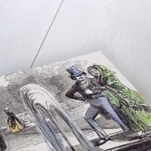 Holiday Group in Hampton Court Gardens London 1843 by Anonymous