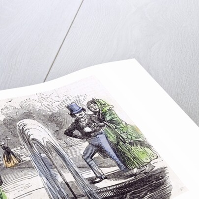 Holiday Group in Hampton Court Gardens London 1843 by Anonymous