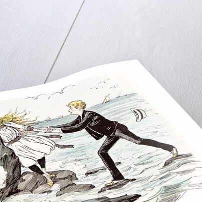 A Maiden in Distress in Hastings Britain 1892 by Anonymous