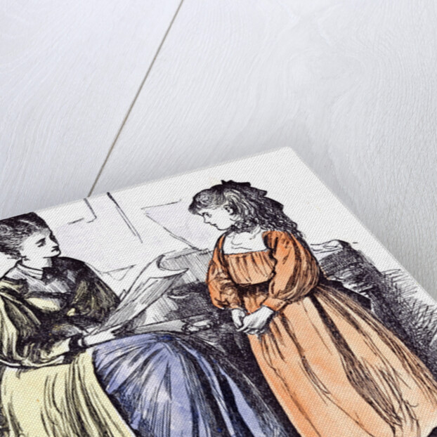 Girl and New Governess Du Maurier 1874 by Anonymous